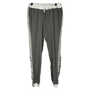 Lululemon‎ Jogger Track Pants Side Sheer Gold Buttons Drawstring Sz 6 Athleisure